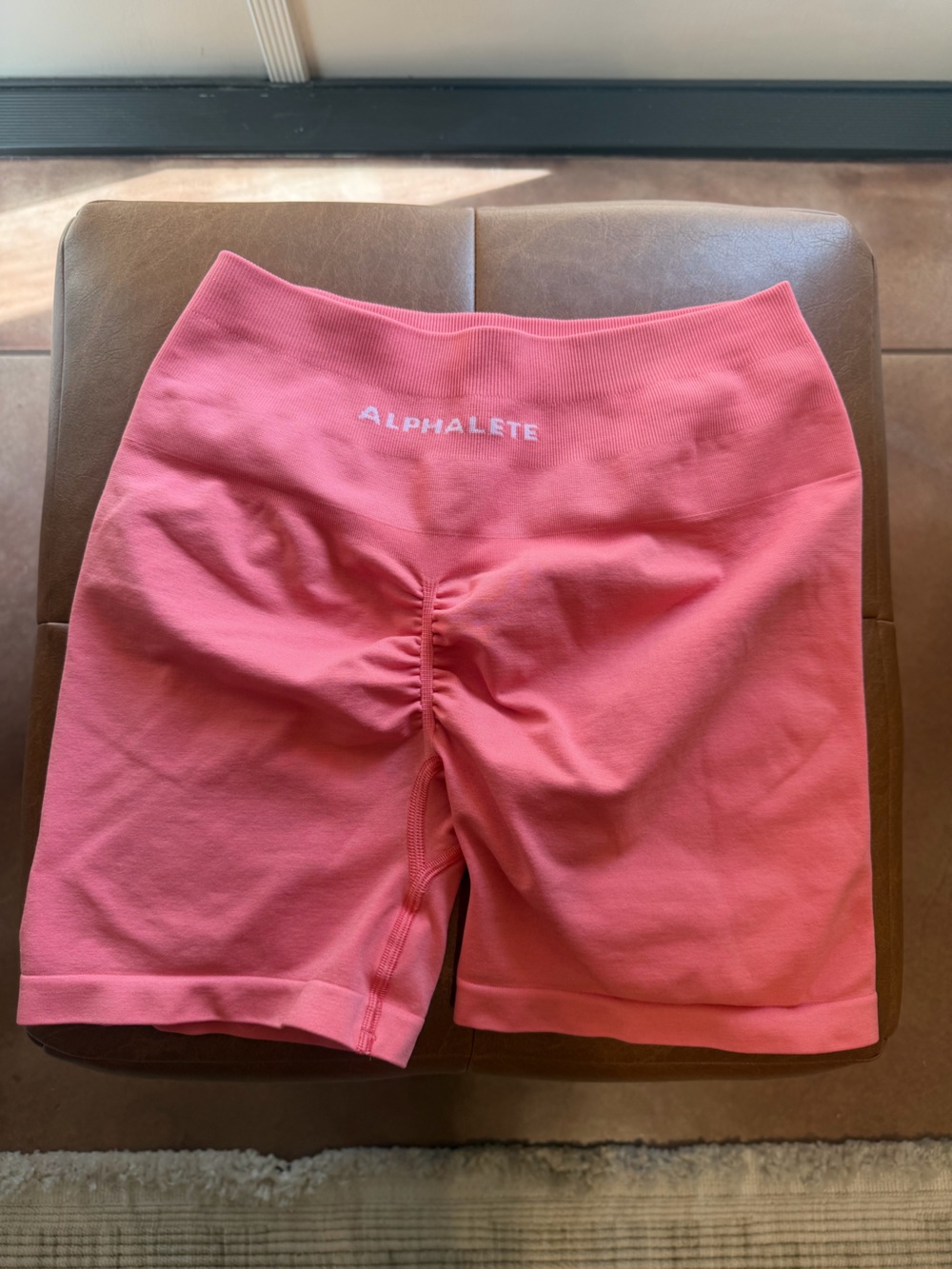 Pink/Coral Alphalete Bike Shorts High Waisted